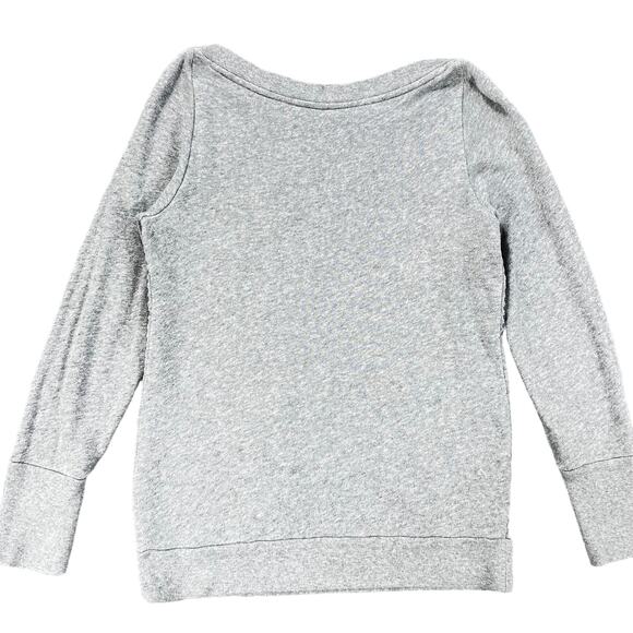 LOFT Sequined Sweatshirt Sweater Womens sz Large Gray After-Dark Sparkle Disco - Picture 4 of 8